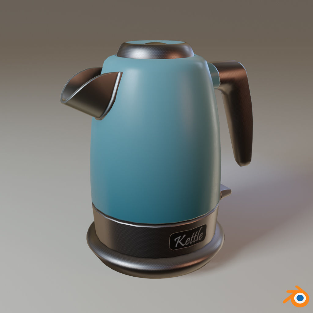Electric Kettle Low-poly 3D model_4