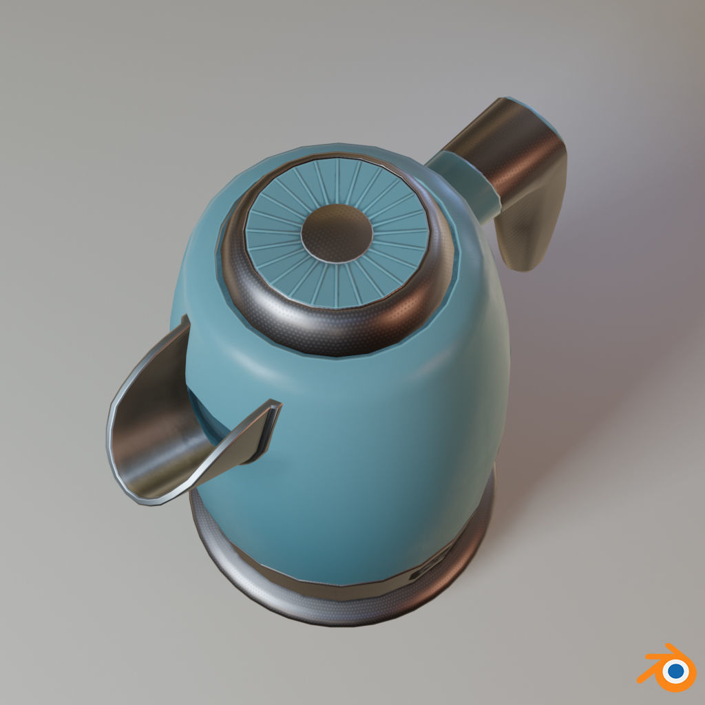 Electric Kettle Low-poly 3D model_6
