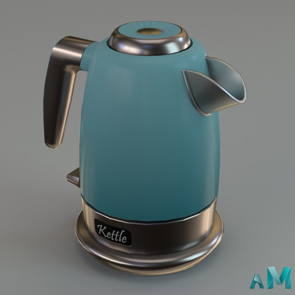 Electric Kettle Low-poly 3D model_20