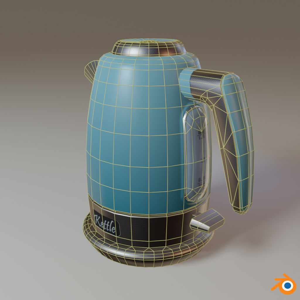 Electric Kettle Low-poly 3D model_10