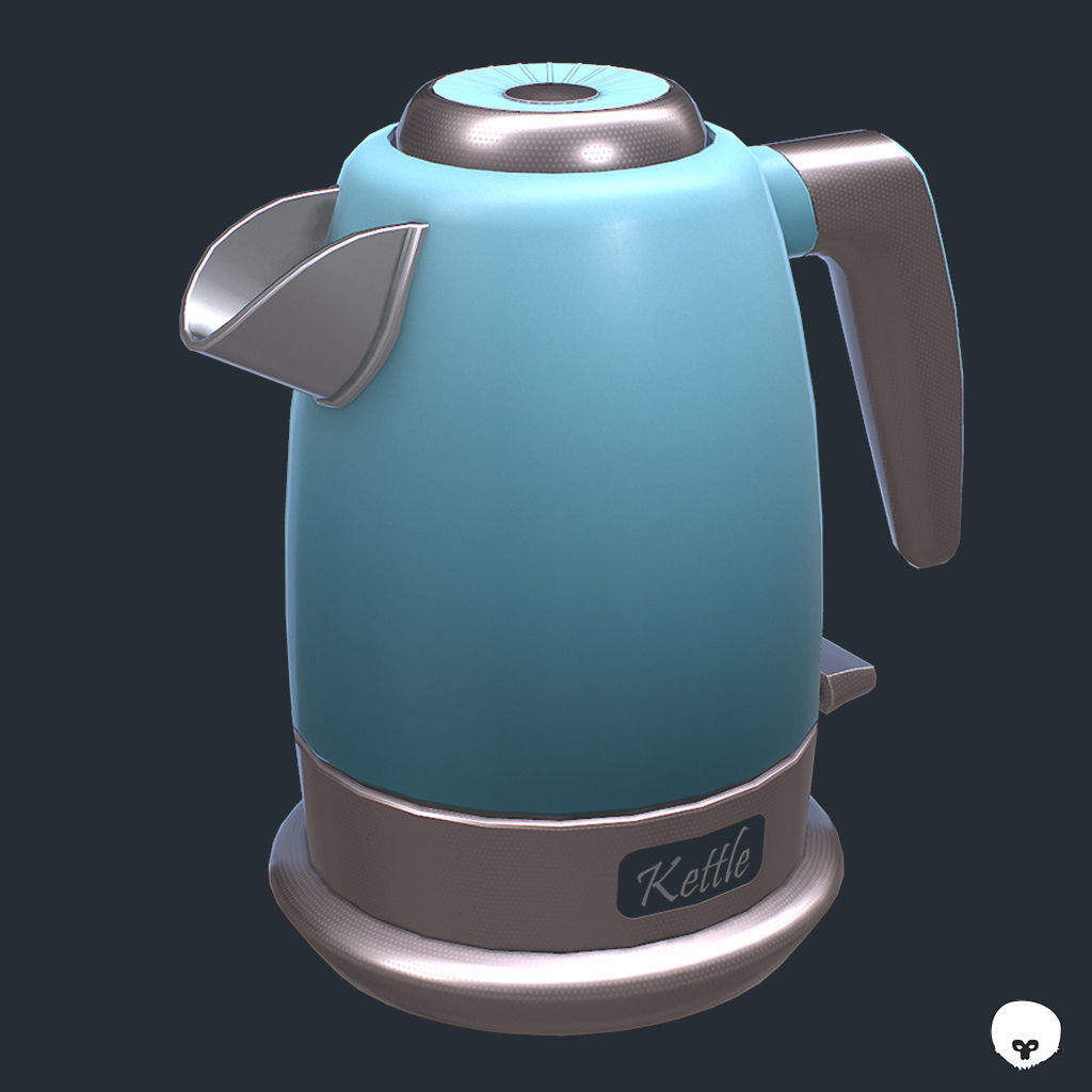 Electric Kettle Low-poly 3D model_22