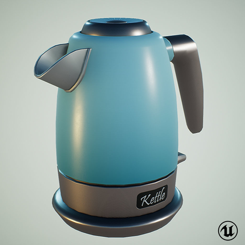 Electric Kettle Low-poly 3D model_2