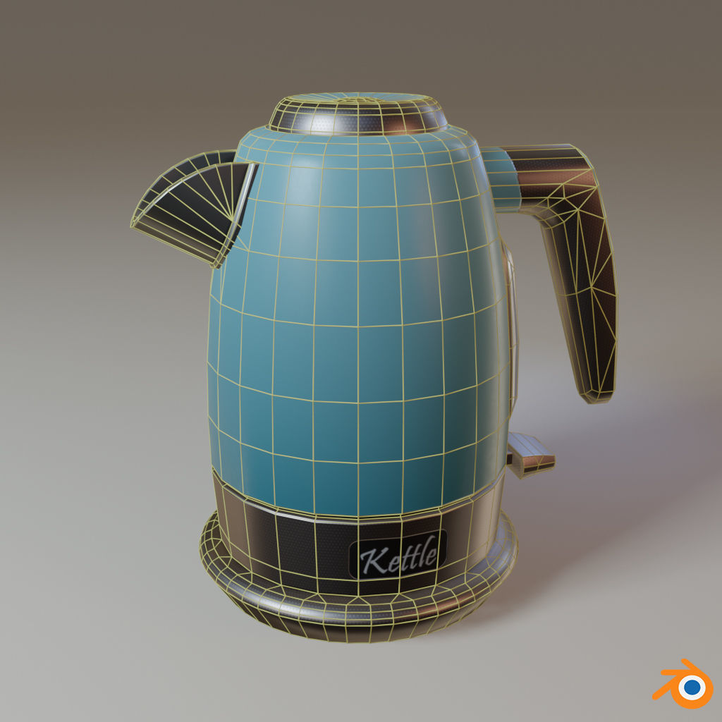 Electric Kettle Low-poly 3D model_7