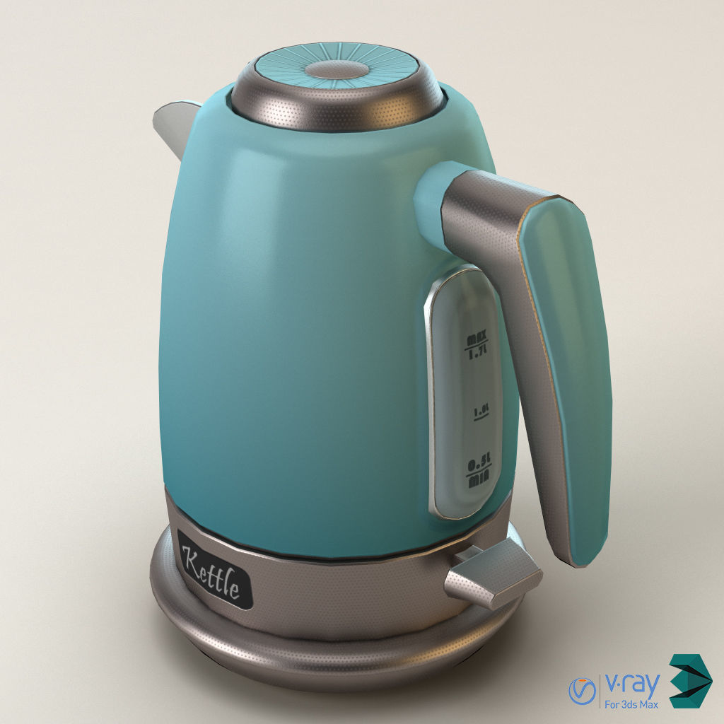 Electric Kettle Low-poly 3D model_15
