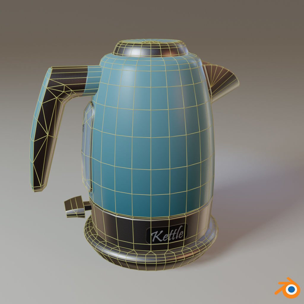 Electric Kettle Low-poly 3D model_9