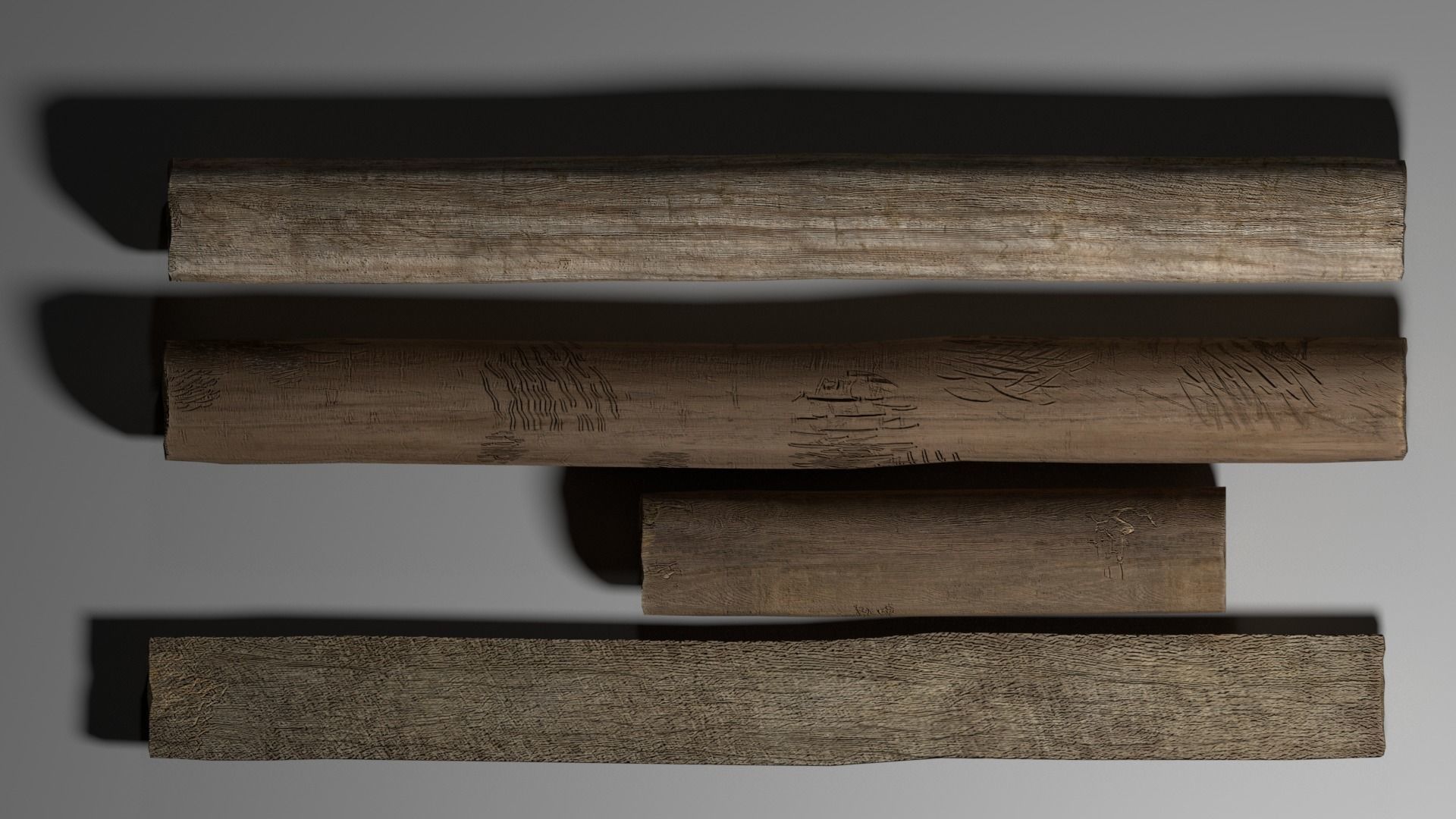 tree logs mini pack Low-poly 3D model_2