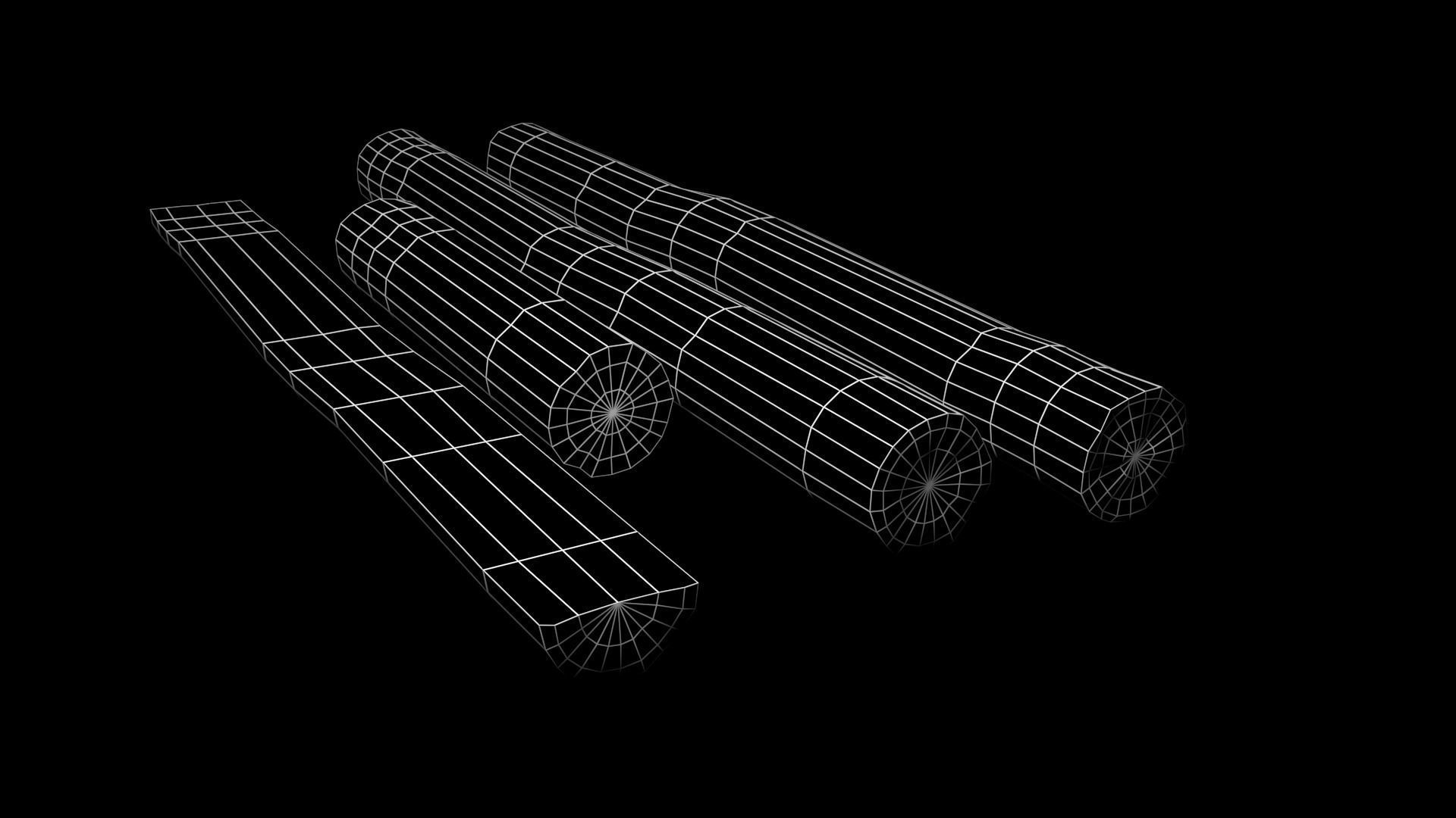 tree logs mini pack Low-poly 3D model_3