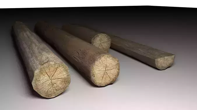 tree logs mini pack Low-poly 3D model