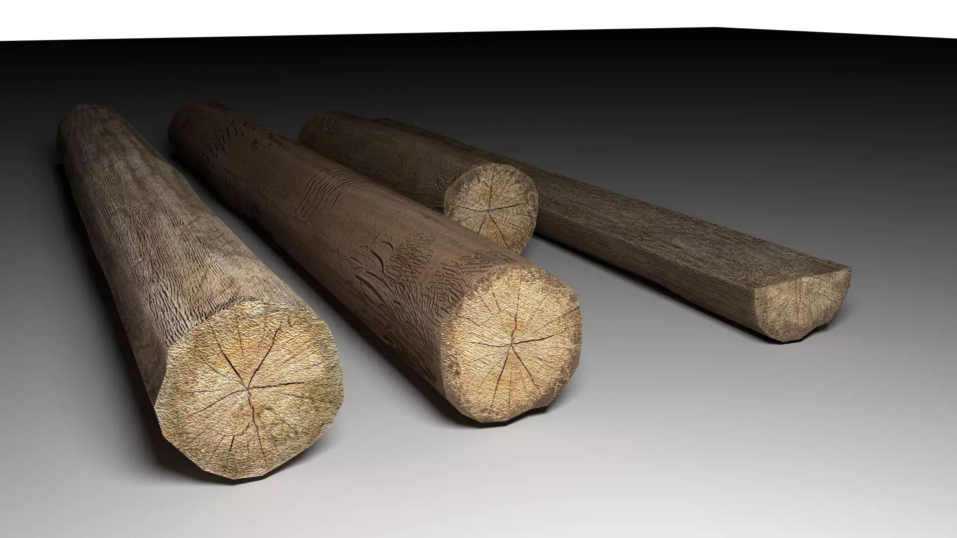 tree logs mini pack Low-poly 3D model_0