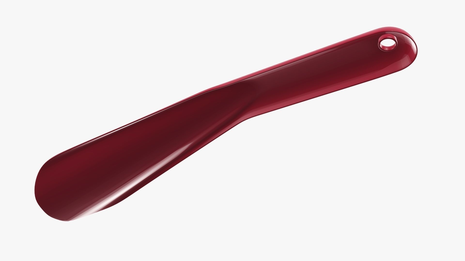 Shoehorn small plastic type 4 red 3D model_4