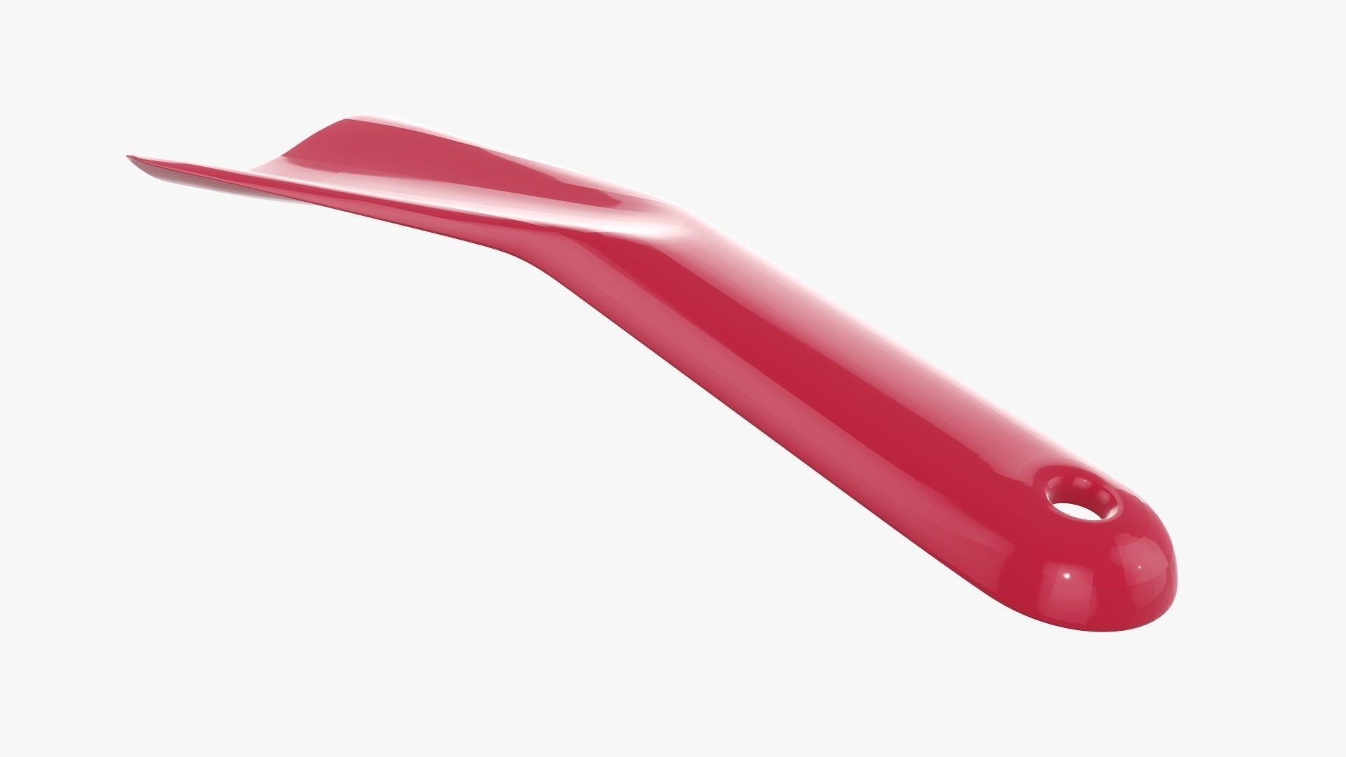 Shoehorn small plastic type 4 red 3D model_1