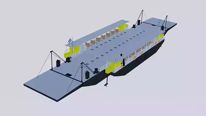 Modular ferry boat 3710 3D model