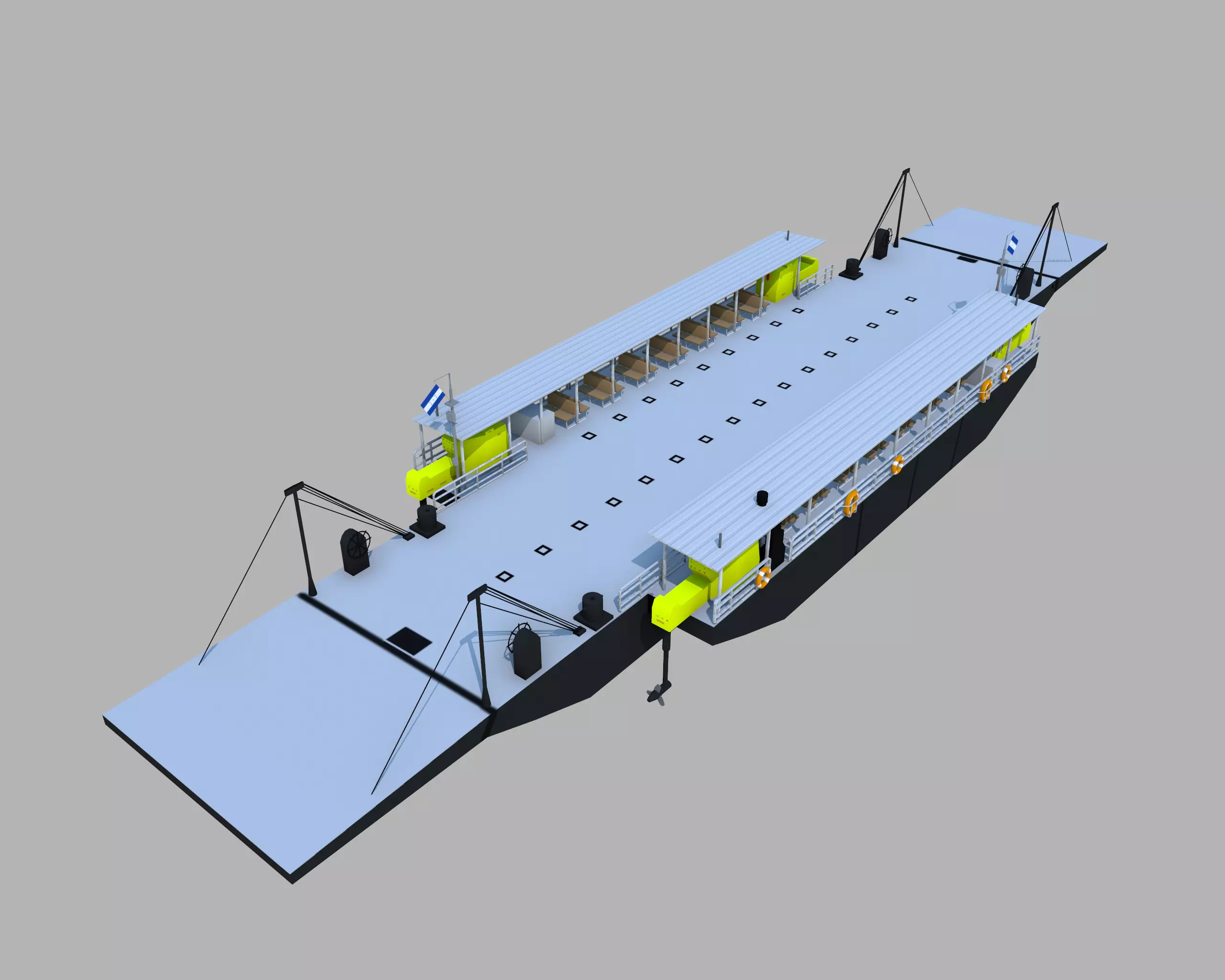 Modular ferry boat 3710 3D model