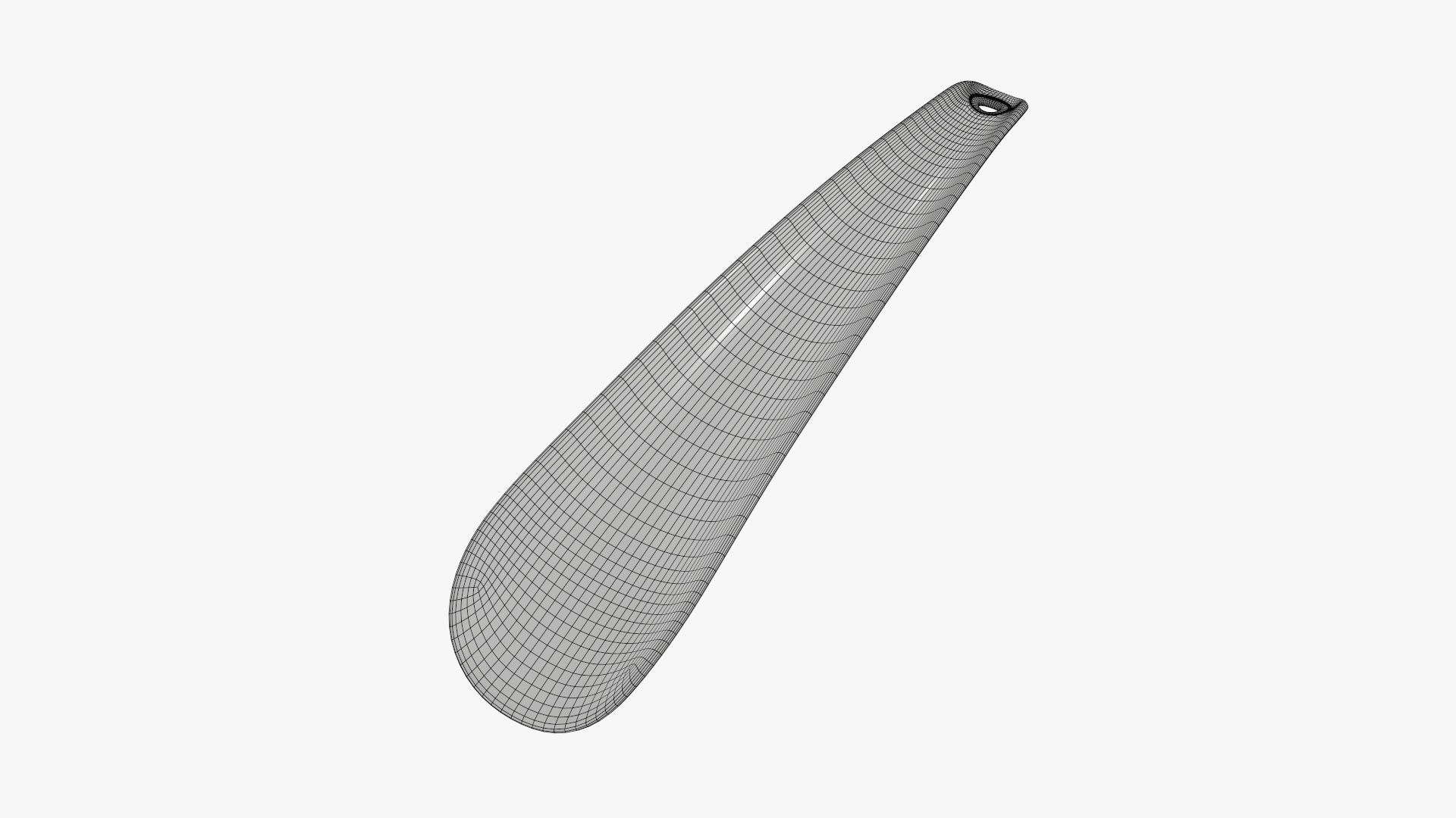 Shoehorn small plastic type 5 red 3D model_5