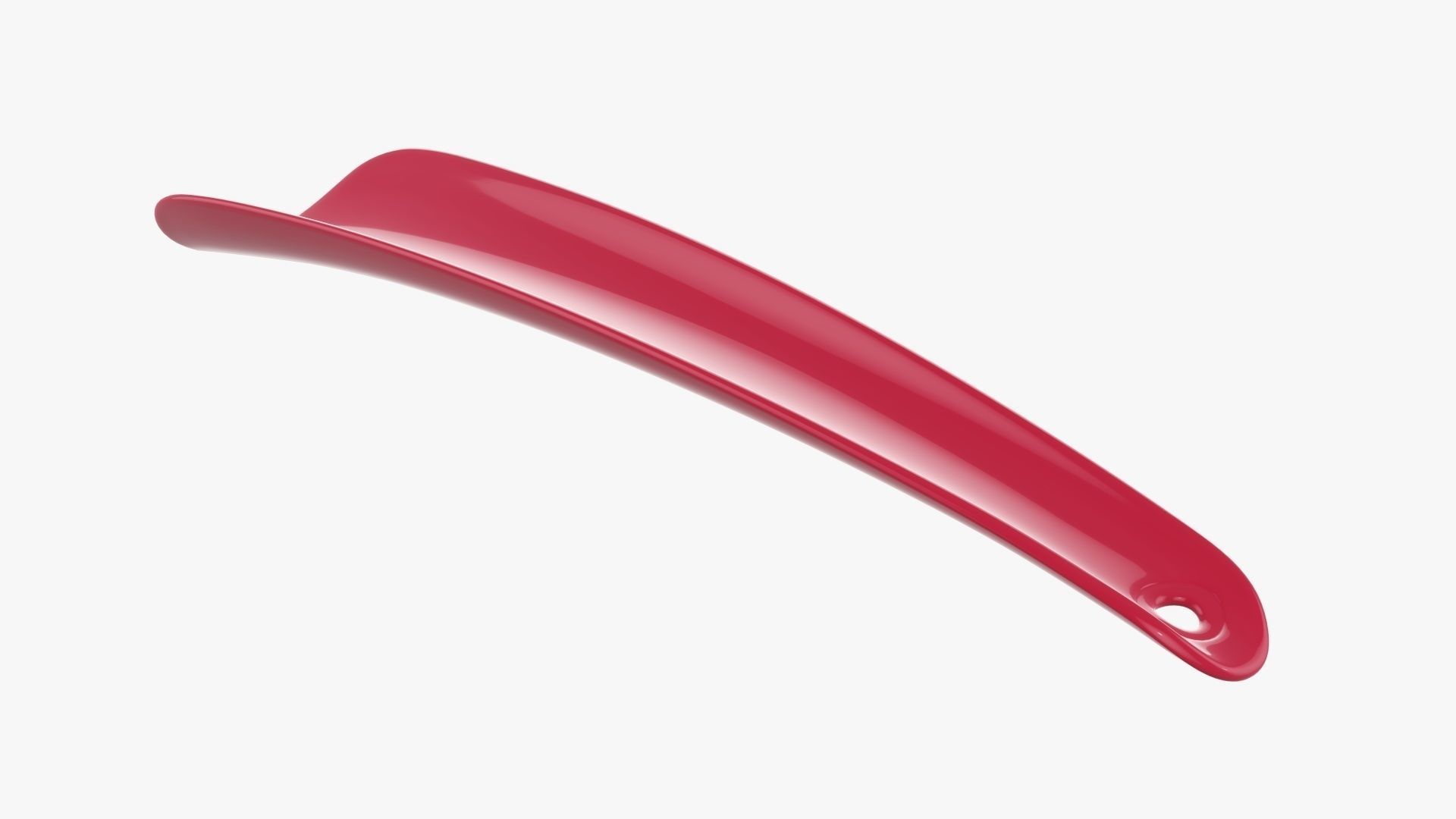 Shoehorn small plastic type 5 red 3D model_1