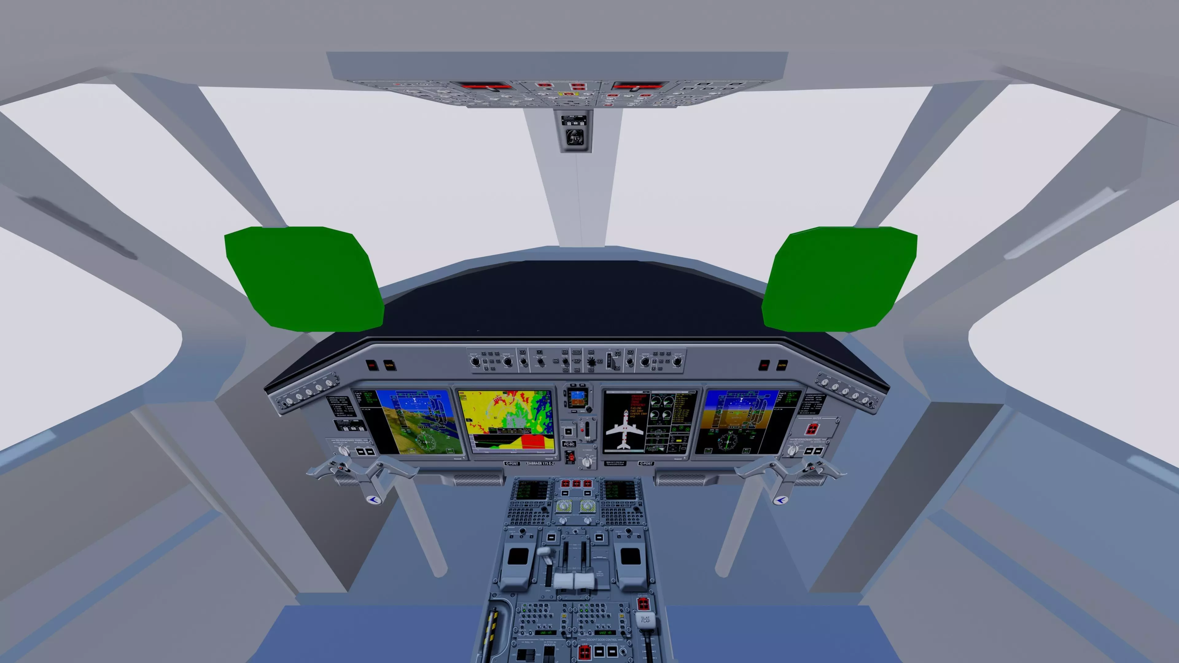 Cockpit Embraer 175 E-2 Low-poly 3D model_0