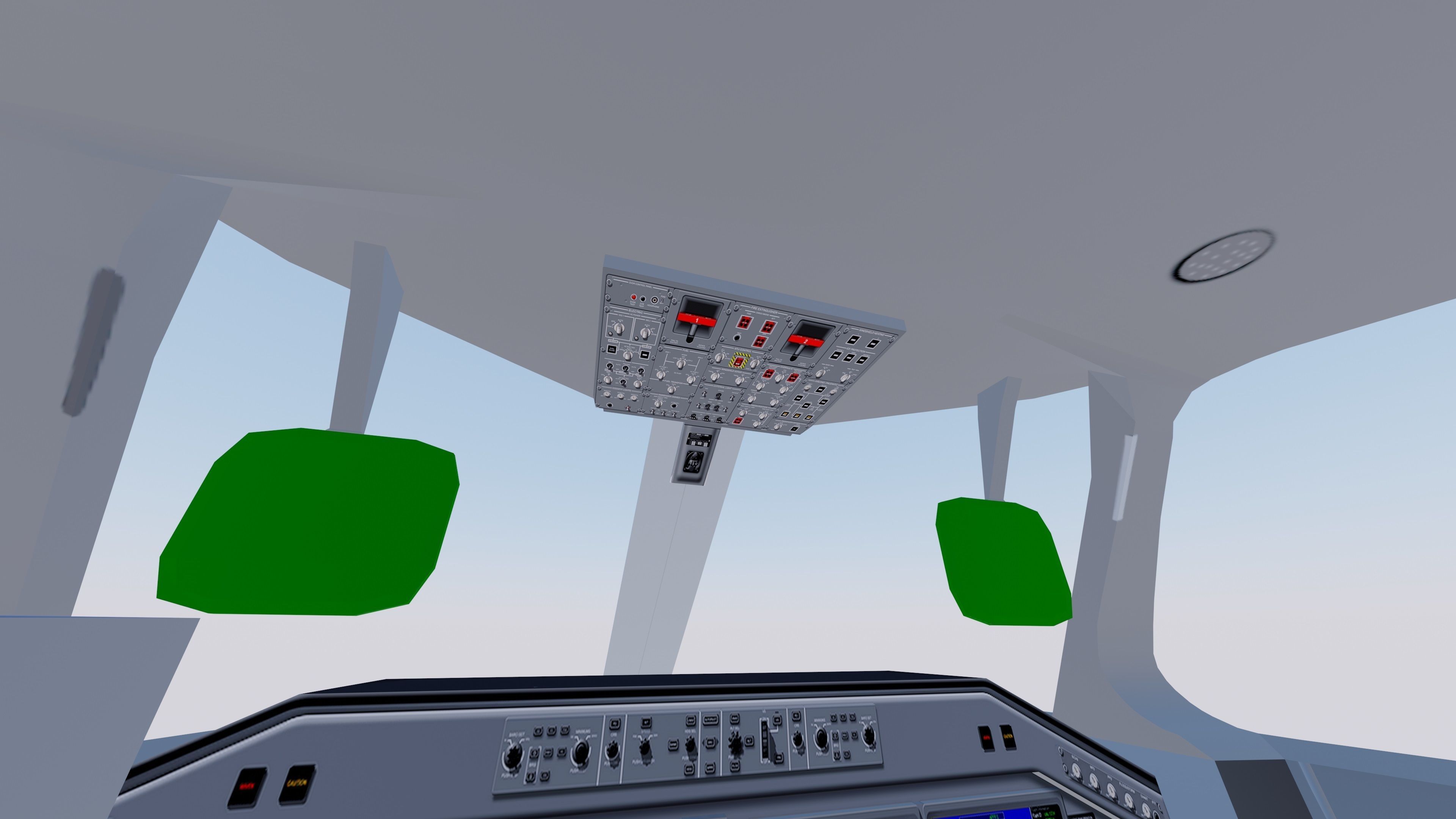 Cockpit Embraer 175 E-2 Low-poly 3D model_1
