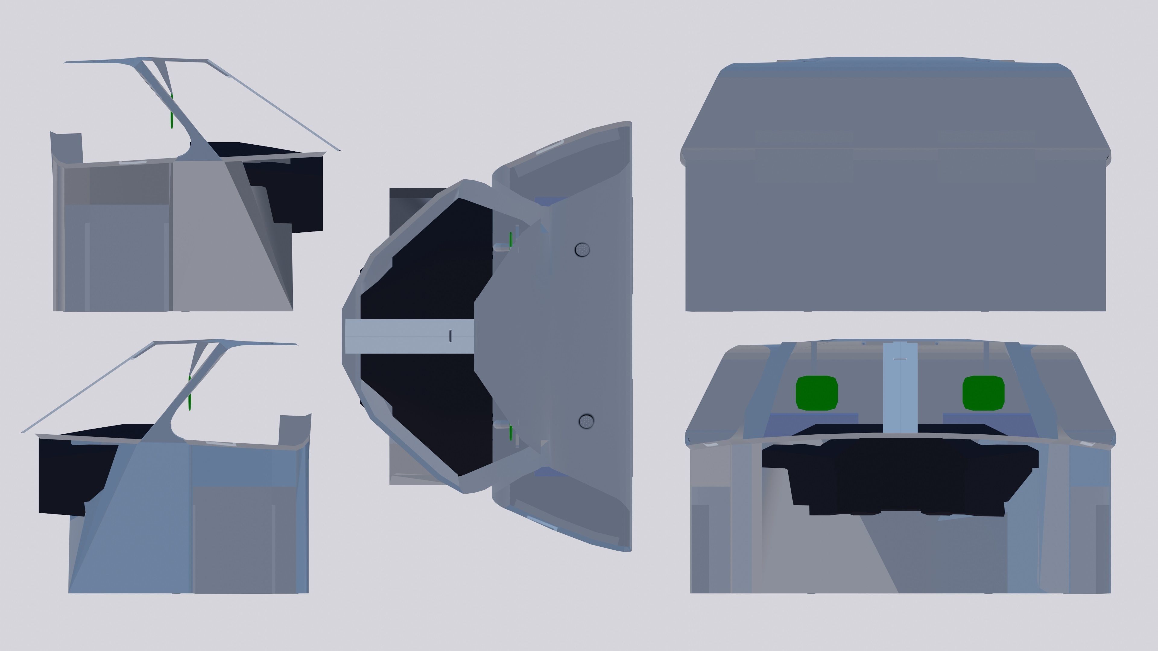 Cockpit Embraer 175 E-2 Low-poly 3D model_3