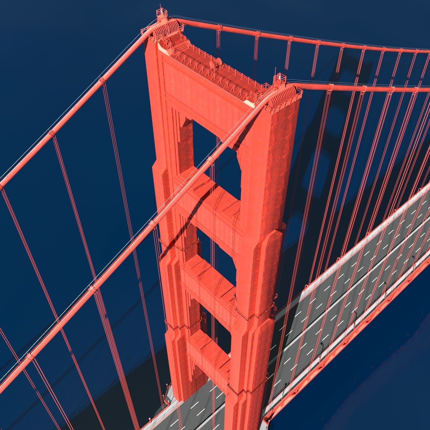 Golden Gate Bridge 3D model_4