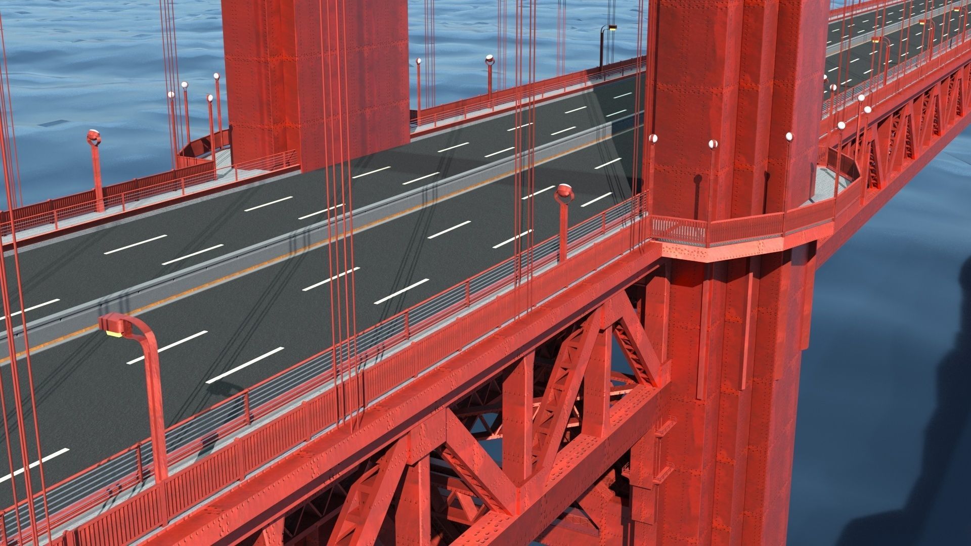 Golden Gate Bridge 3D model_13