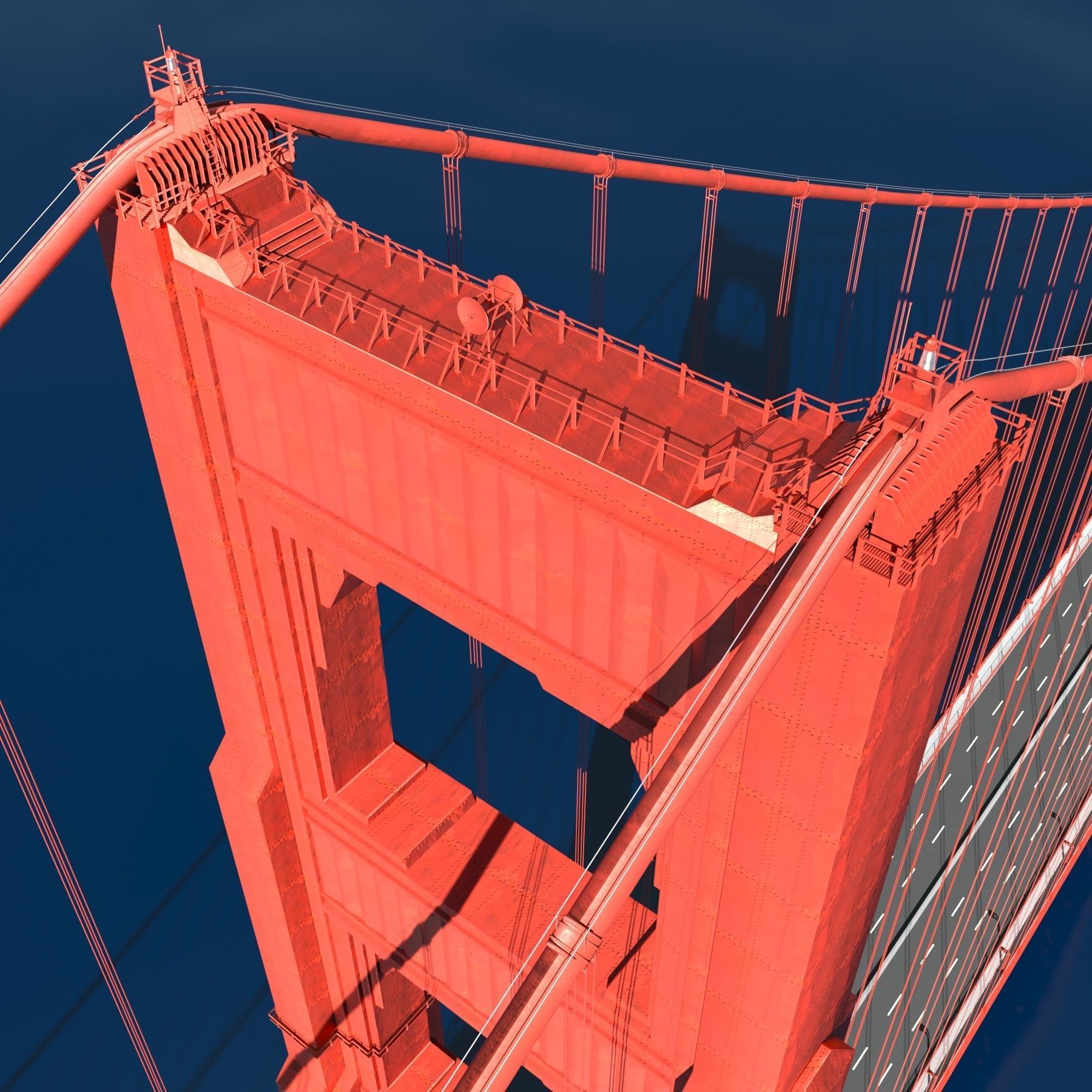 Golden Gate Bridge 3D model_6