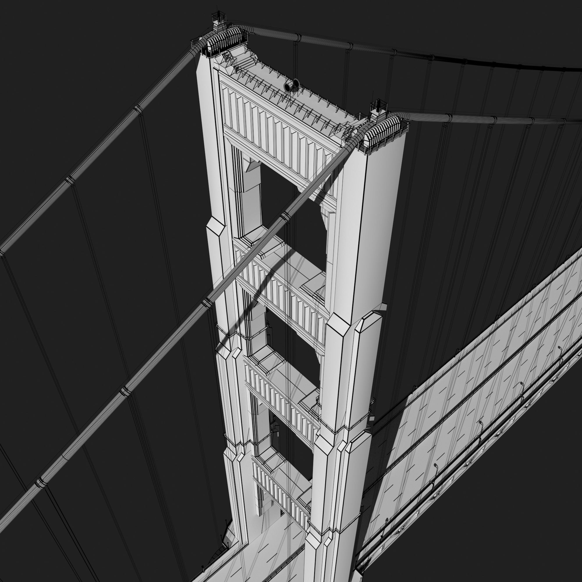 Golden Gate Bridge 3D model_5