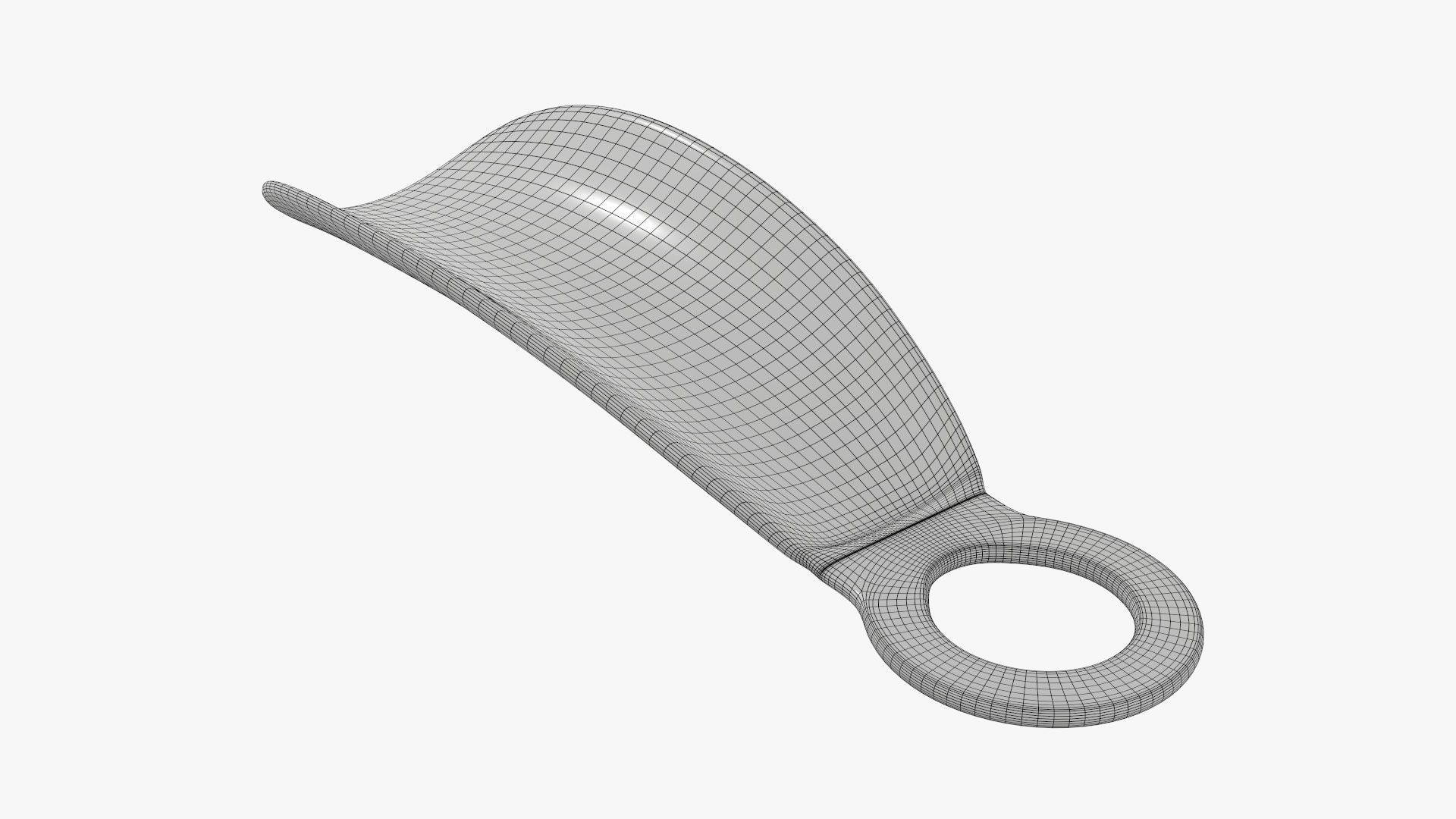 Shoehorn small plastic with hole v4 3D model_5