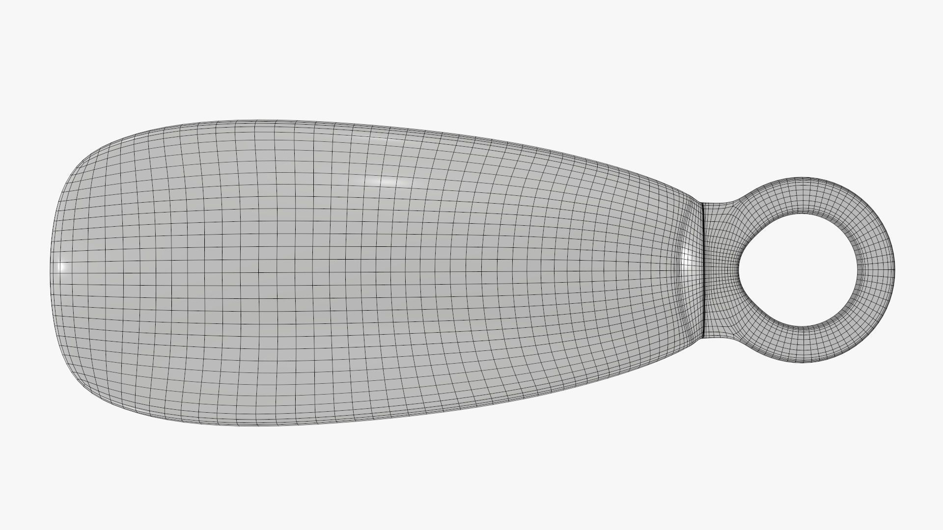 Shoehorn small plastic with hole v4 3D model_9