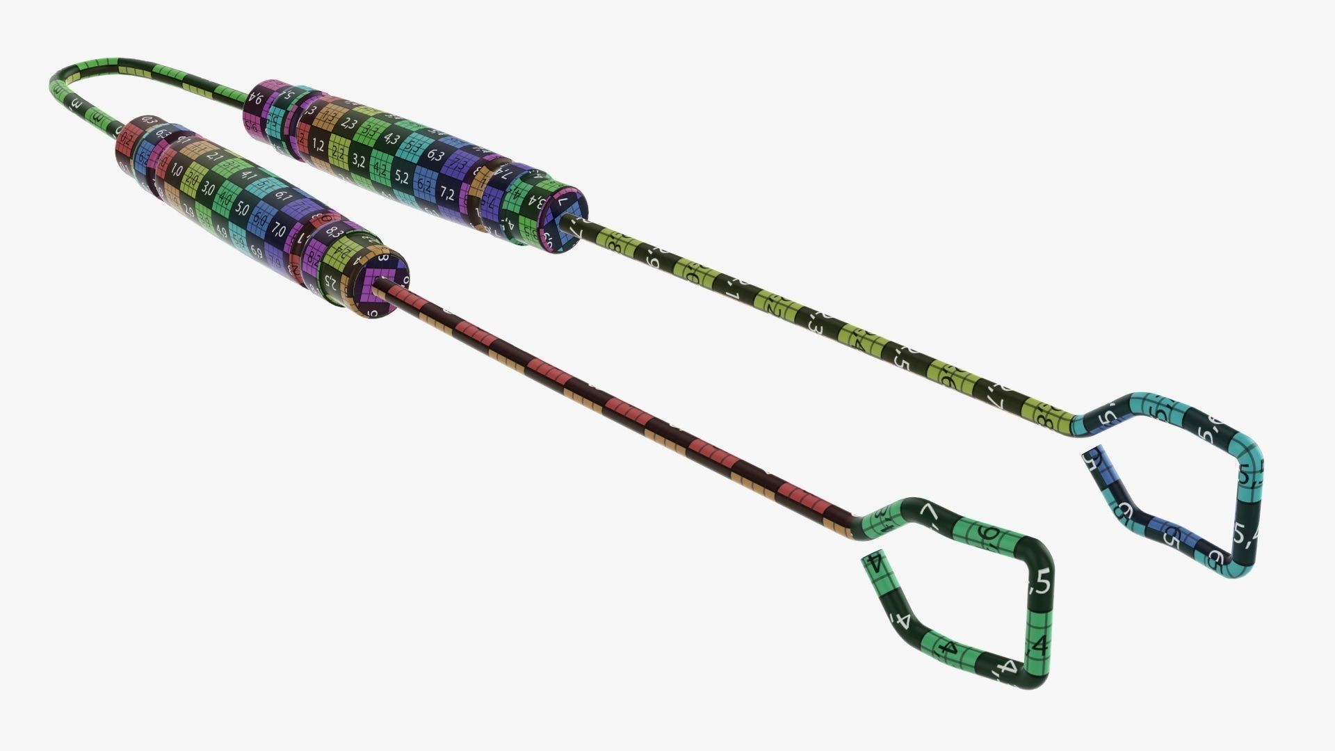 Barbecue grill tongs with wooden handle 3D model_14