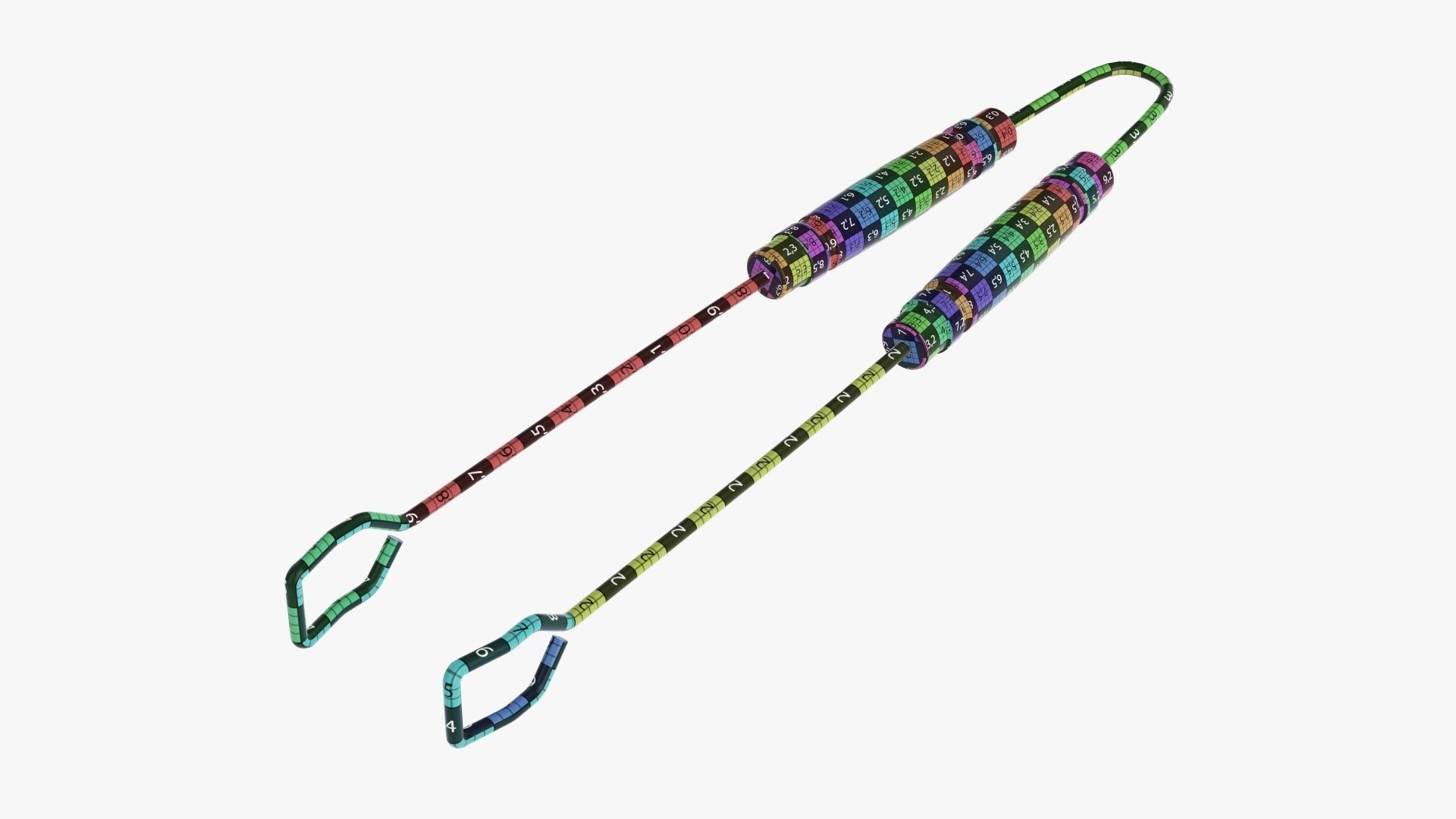 Barbecue grill tongs with wooden handle 3D model_10