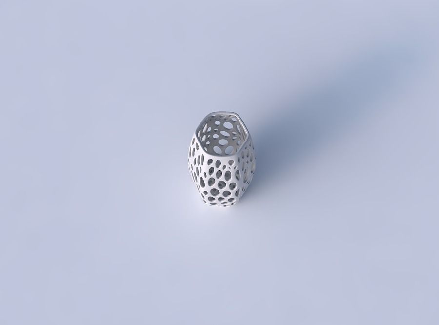 Vase hexagon with smooth organic lattice 3D print model_2