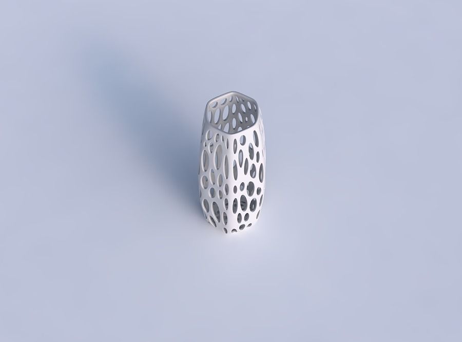 Vase hexagon with smooth organic lattice 3D print model_1