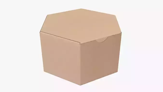 Paper box hexagonal packaging closed 01 corrugated cardboard