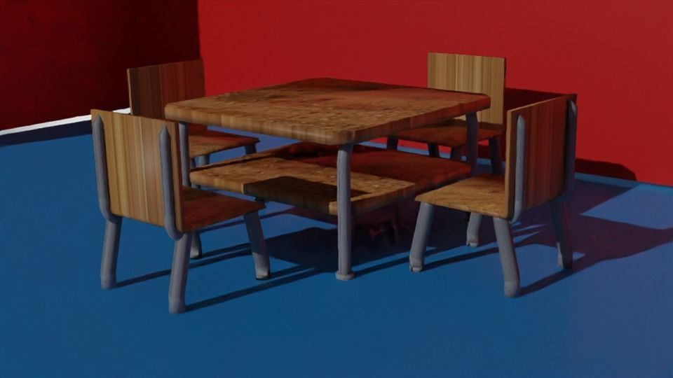 get new table and chairs with nice design 3D model_2