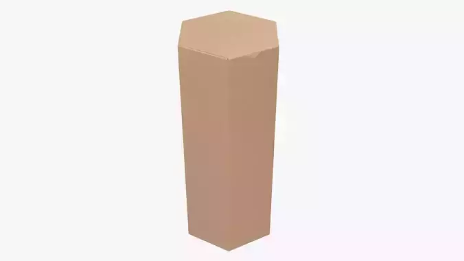 Paper box hexagonal packaging closed 03 corrugated cardboard