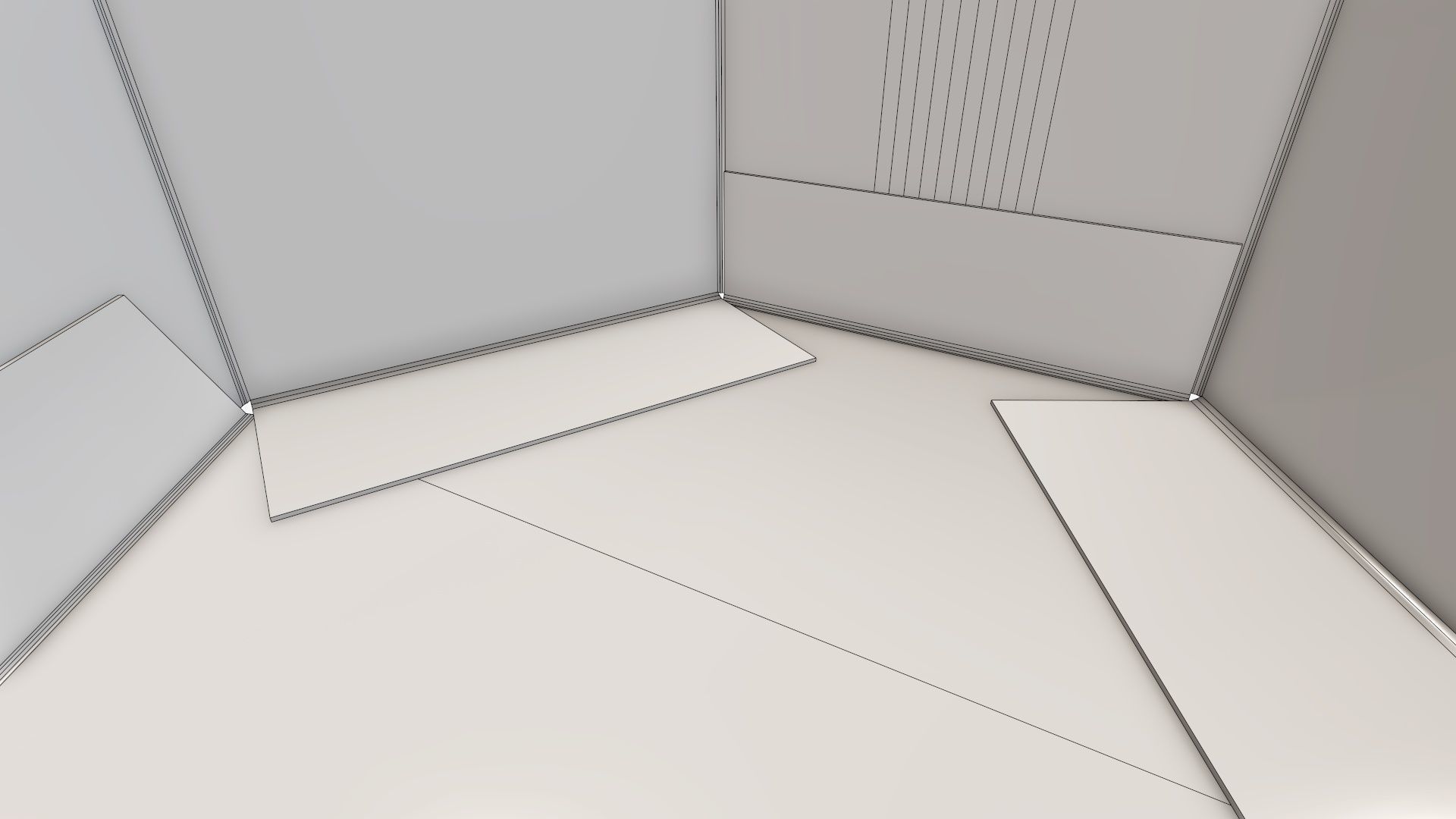 Paper box hexagonal closed 03 corrugated cardboard white 3D model_8