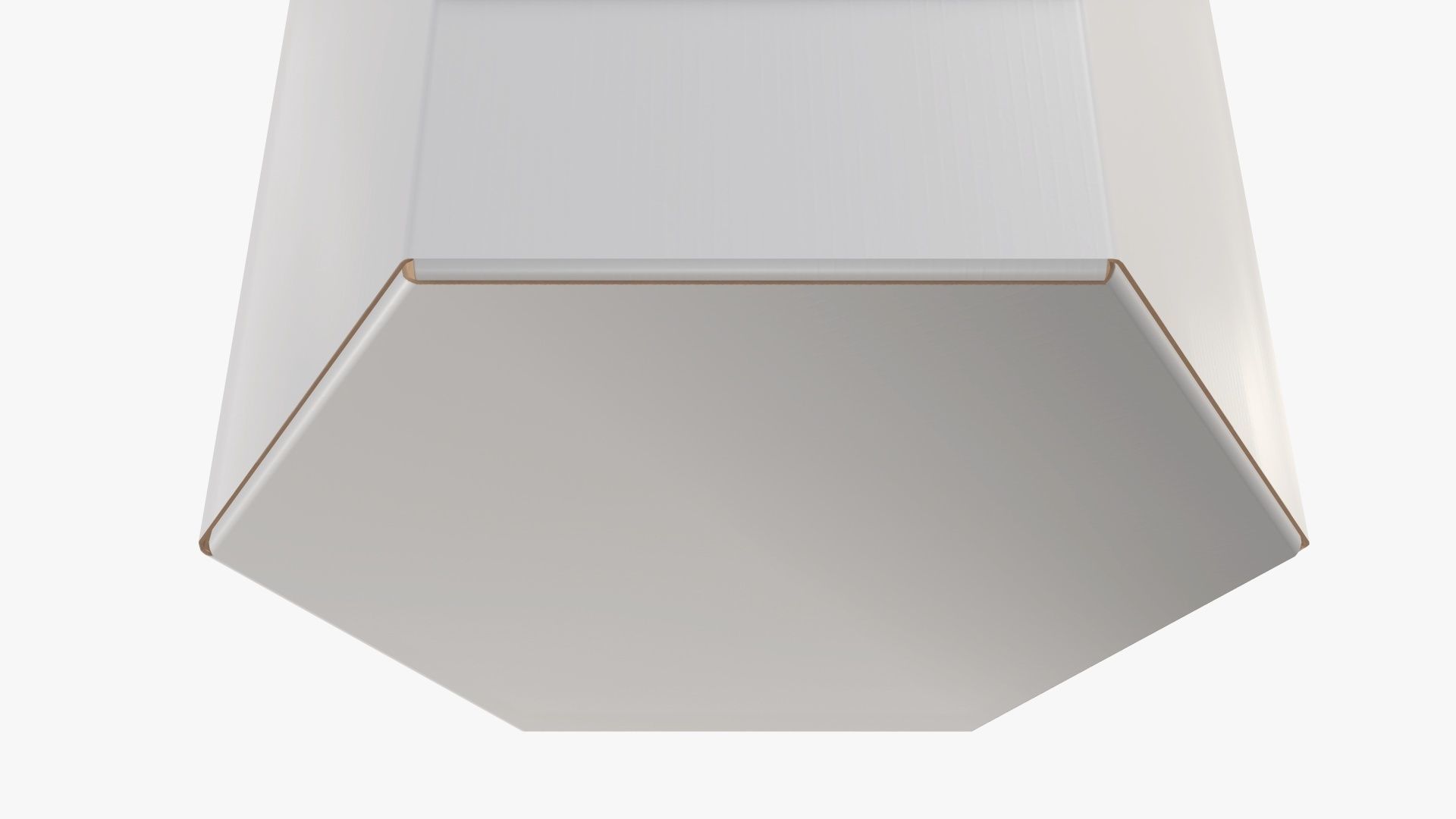 Paper box hexagonal closed 03 corrugated cardboard white 3D model_4