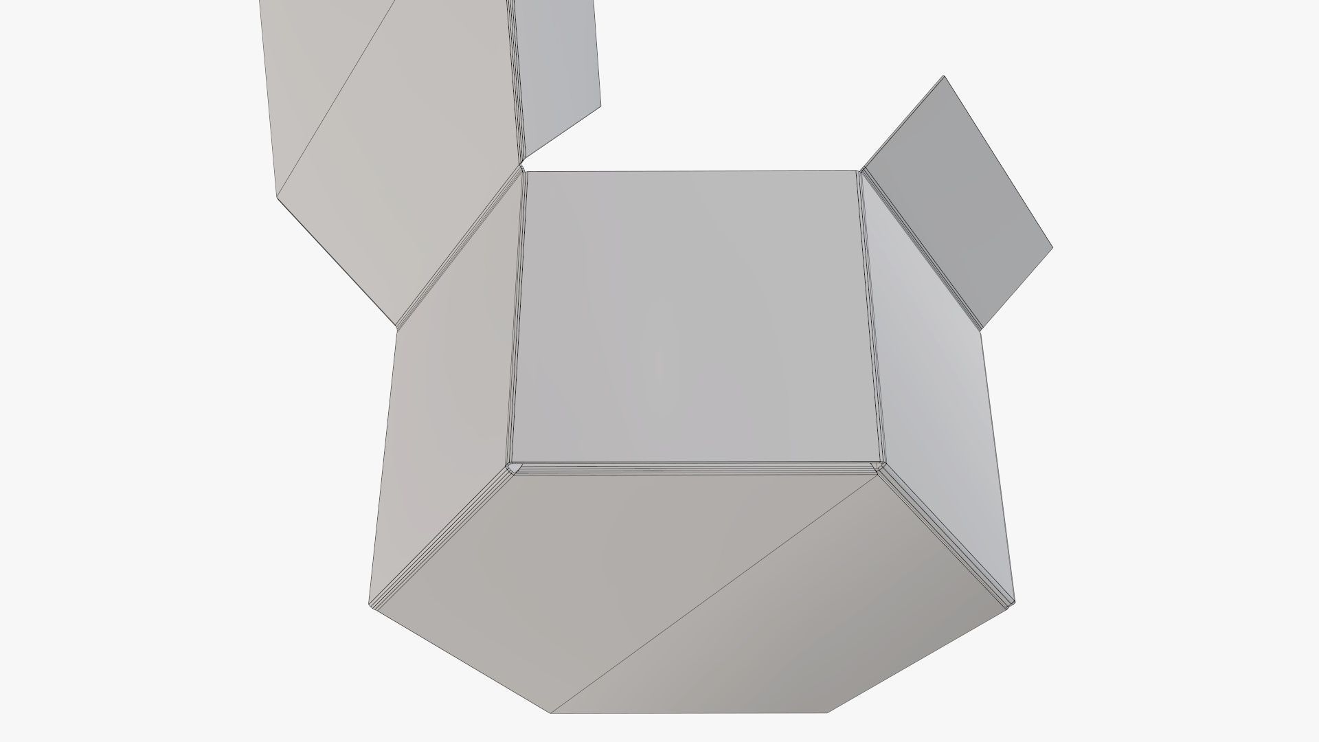 Paper box hexagonal packaging open 01 corrugated cardboard 3D model_9