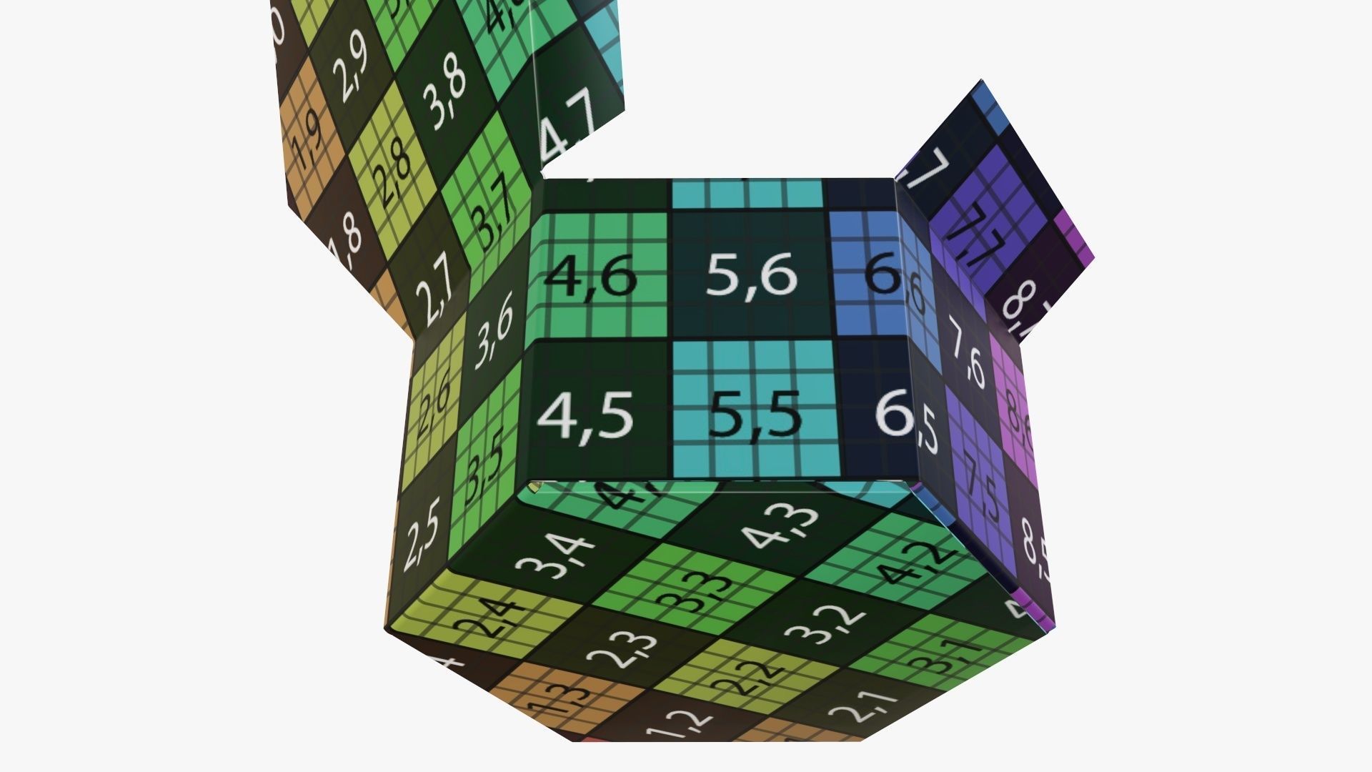 Paper box hexagonal packaging open 01 corrugated cardboard 3D model_14