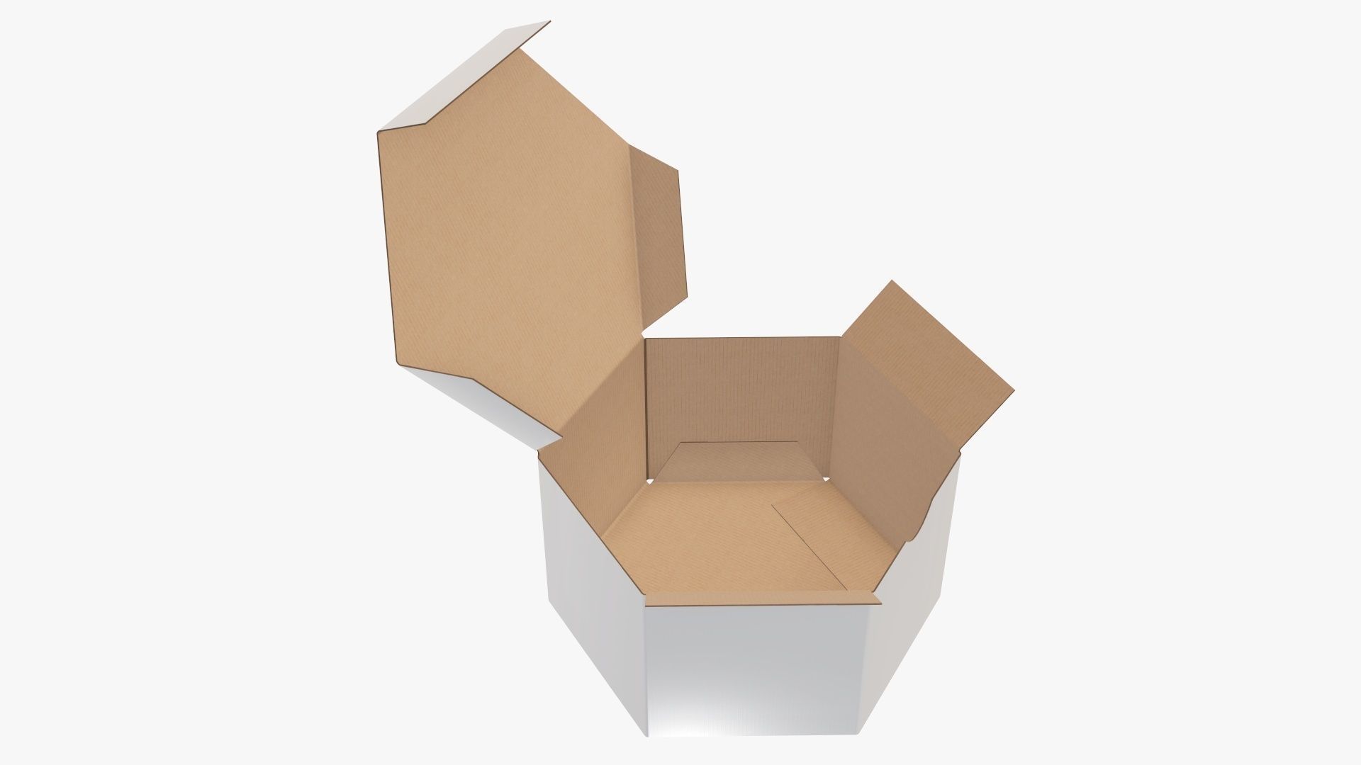 Paper box packaging open 01 cardboard white 3D model_1