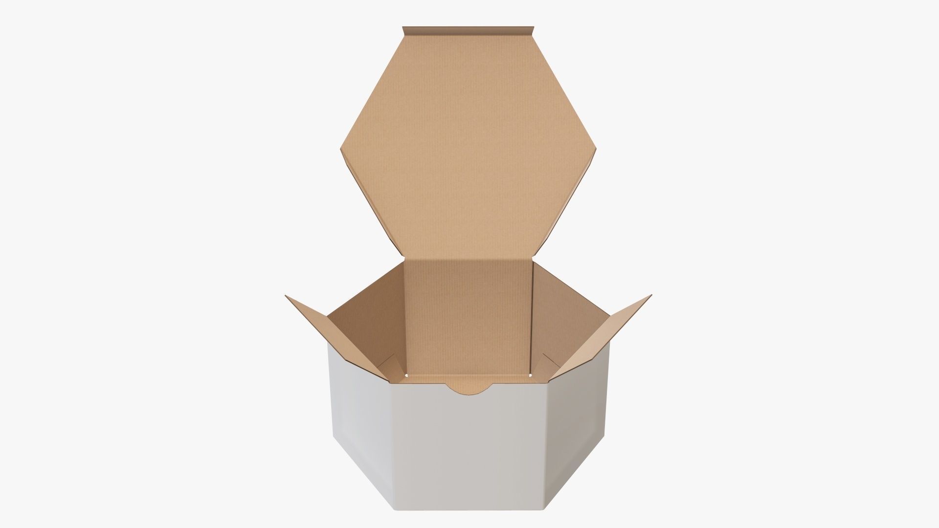Paper box packaging open 01 cardboard white 3D model_2
