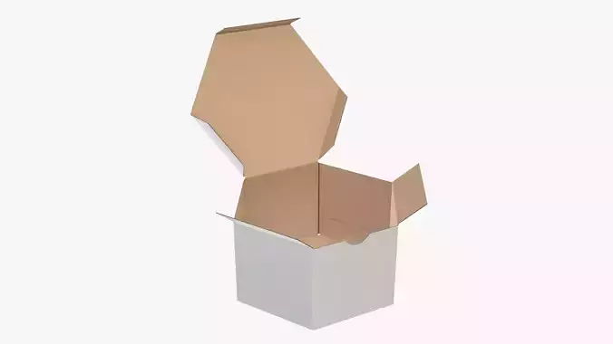 Paper box packaging open 01 cardboard white 3D model