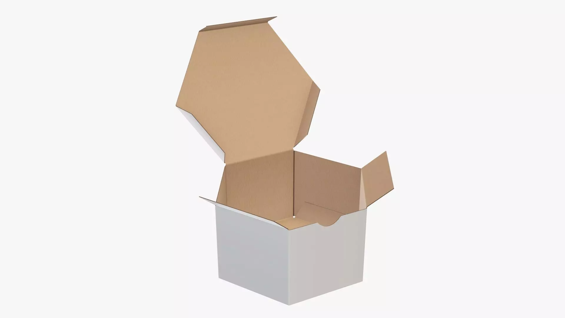Paper box packaging open 01 cardboard white 3D model_0