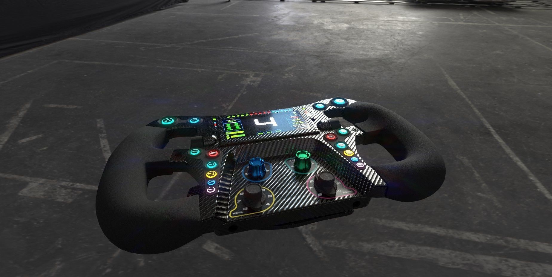 Racing Steering Wheel 3D model_1
