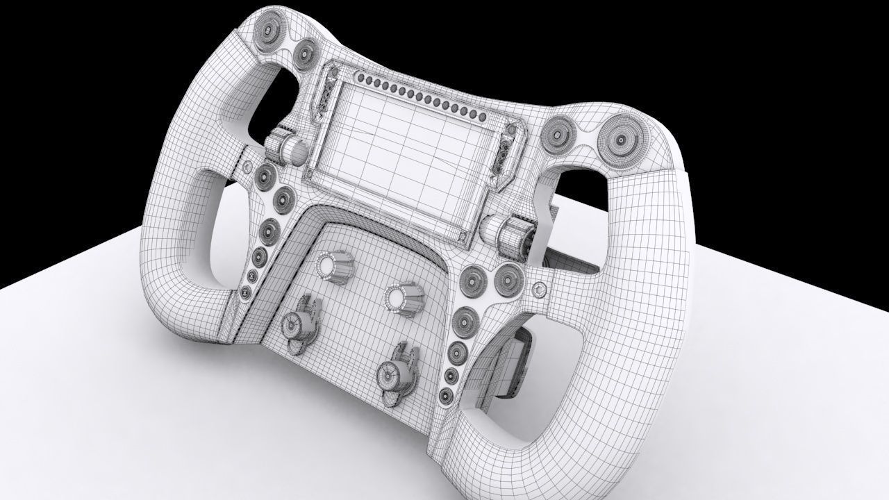 Racing Steering Wheel 3D model_6