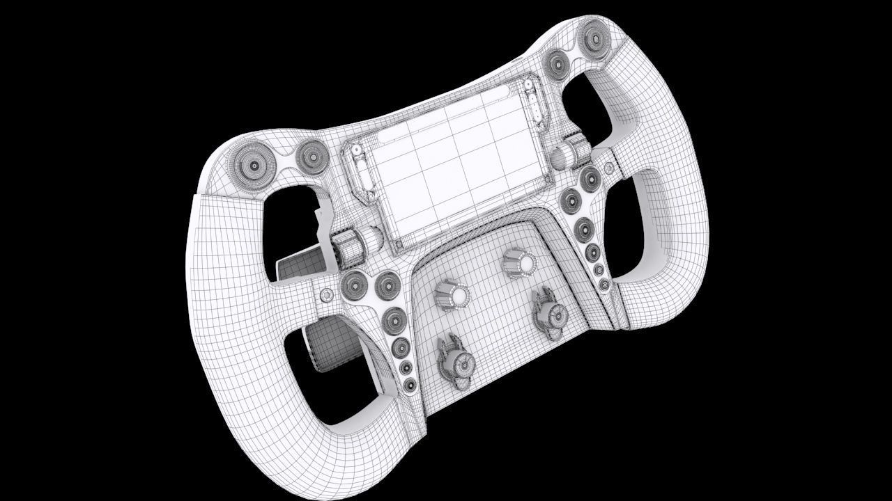 Racing Steering Wheel 3D model_5