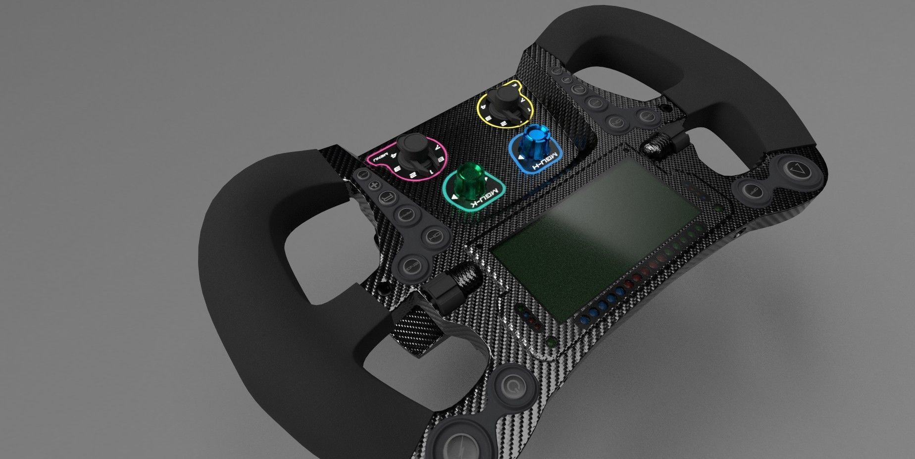Racing Steering Wheel 3D model_8