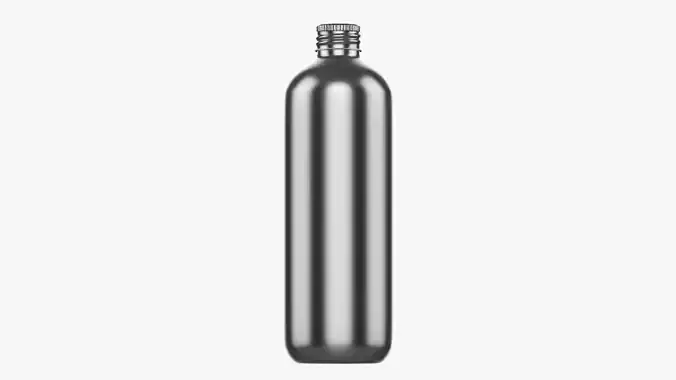 Bottle with cap metal large 3D model