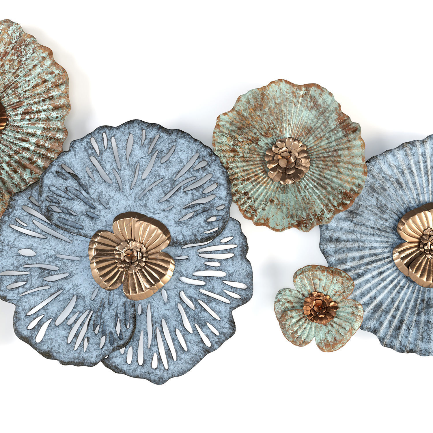 Multi-color Flower Wall Art Low-poly 3D model_1