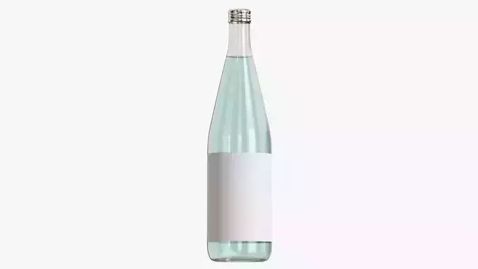 Mineral water in a glass bottle mock up 3D model